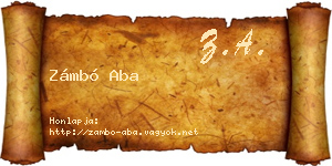 Zámbó Aba névjegykártya